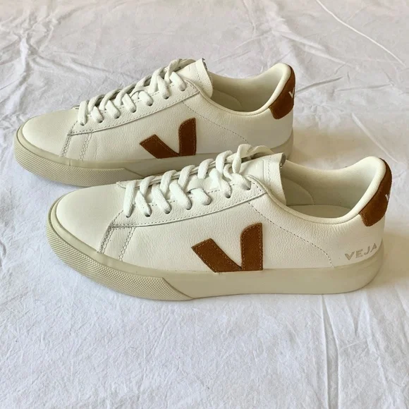 VEJA Campo Leather Sneakers White Cognac US8 - Picture 3 of 15